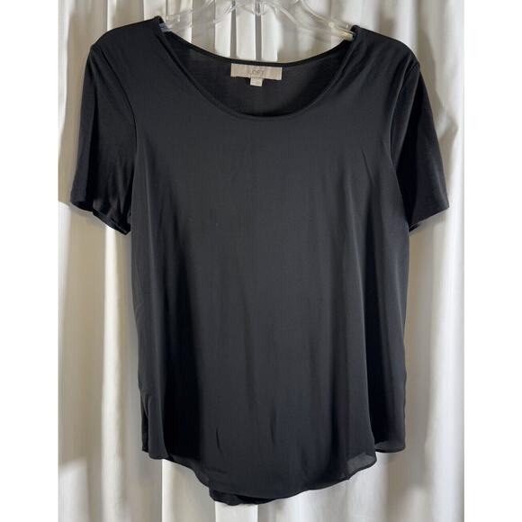 Ann Taylor LOFT Short Sleeves Media T Shirt Blue S Minimalist 72-36 - Picture 3 of 13